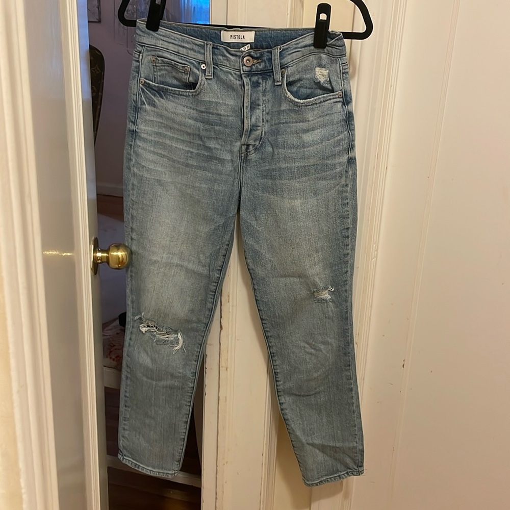 Pistola high waisted straight leg denim jeans size 28